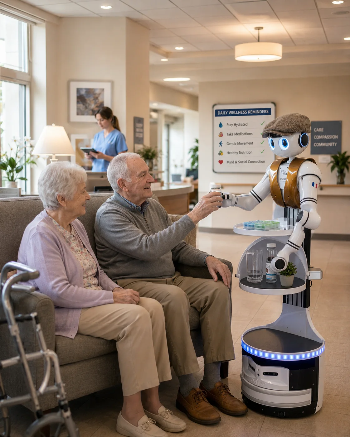 Application de robot de service pour les environnements de santé et de soin