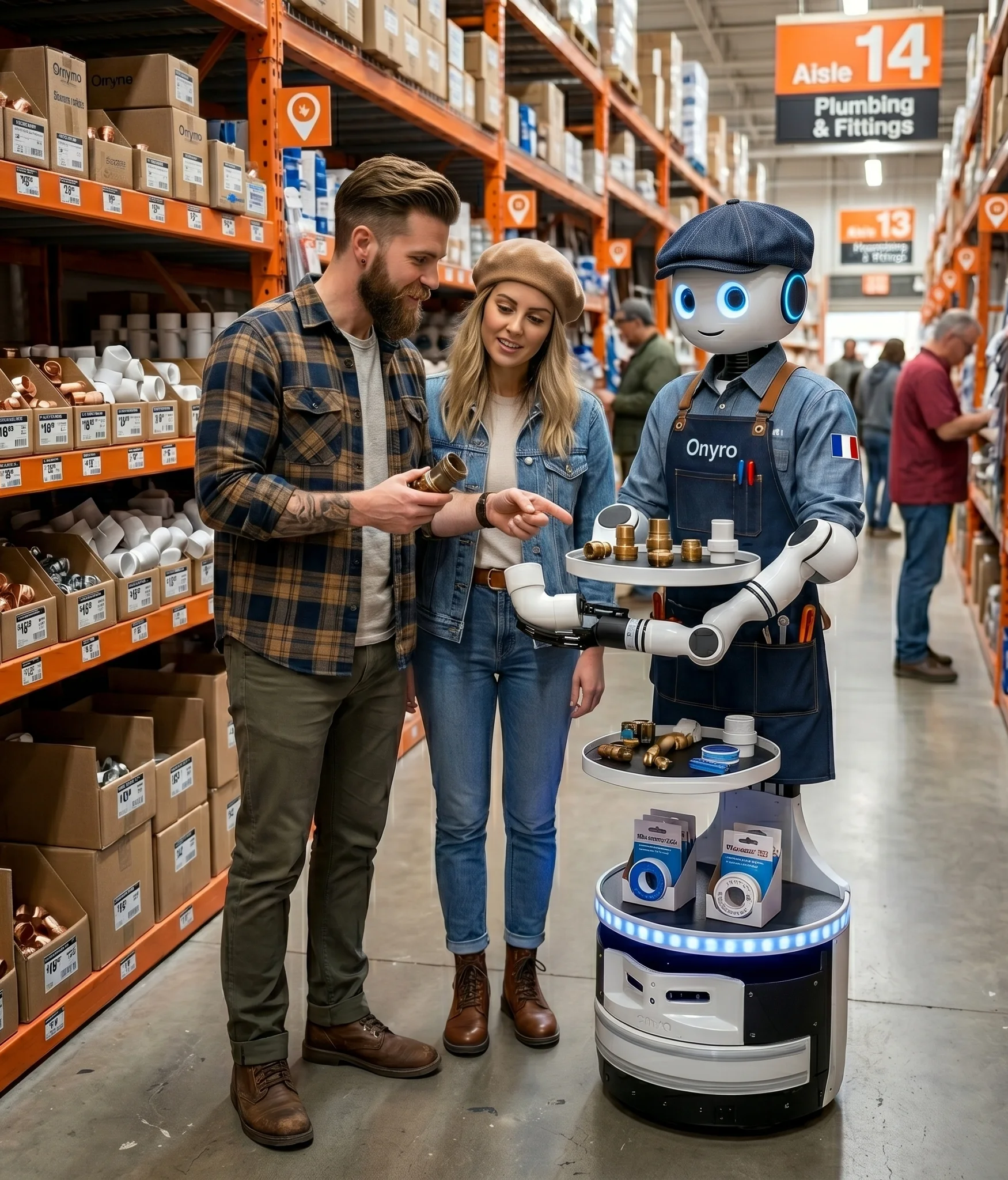 Application de robot de service dans un lieu retail ou recevant du public
